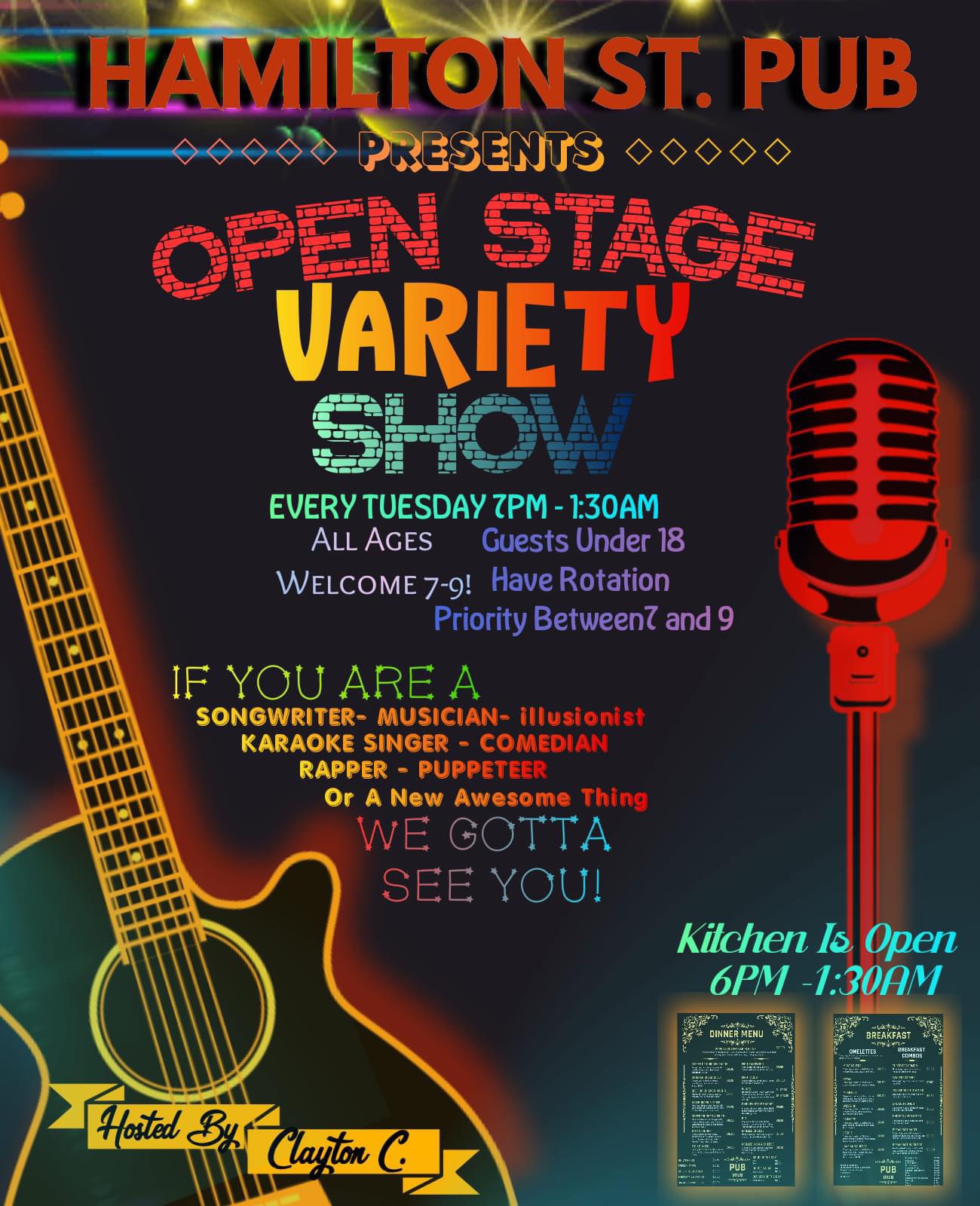 Open Stage - Open Mic - Karaoke hosted by Clayton Cipolletti