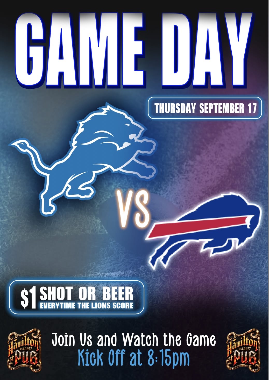 Lions game watch party (Early season)